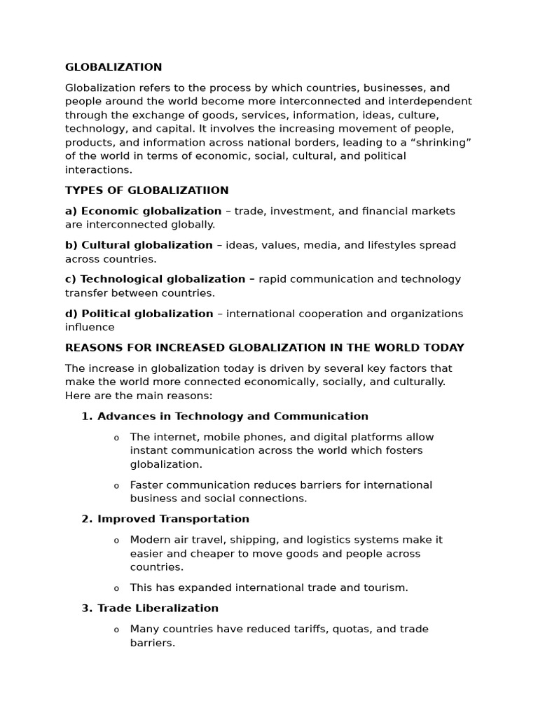 Globalization | PDF