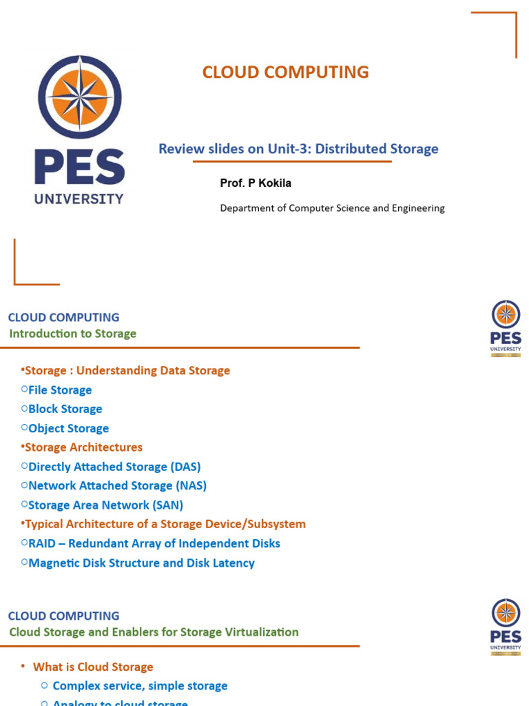 UE21CS351B CC PKA Unit 3 Review Slides | PDF | Replication (Computing ...