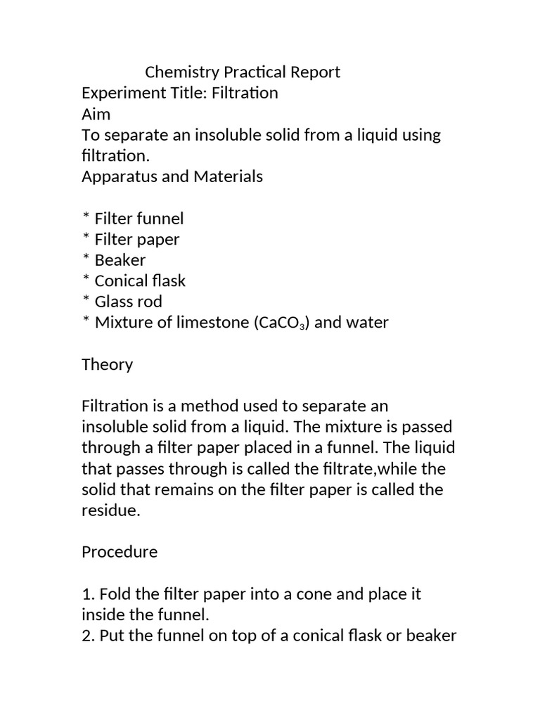 Chemistry Practical Report | PDF