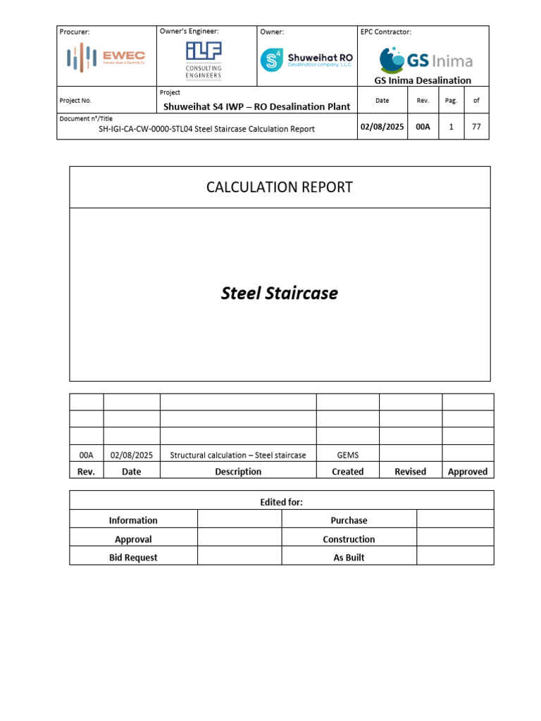 Structural Design Calculation Report - Staircase | PDF | Structural ...