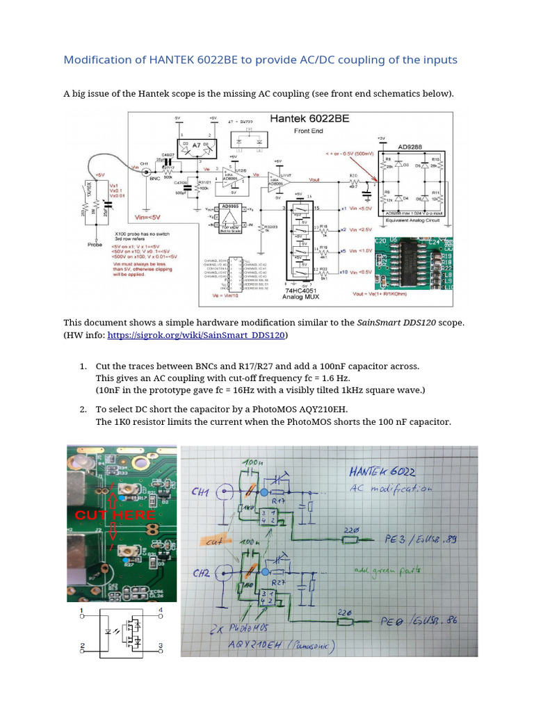 HANTEK6022 AC Modification | PDF