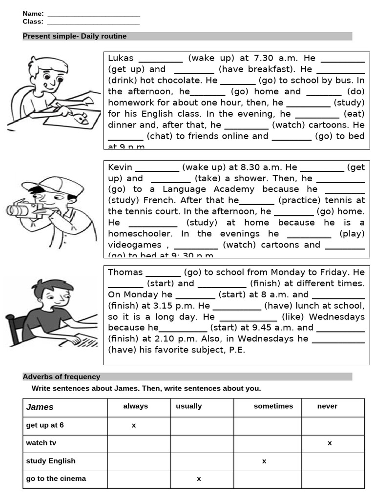 Practical Work - Present Simple | PDF