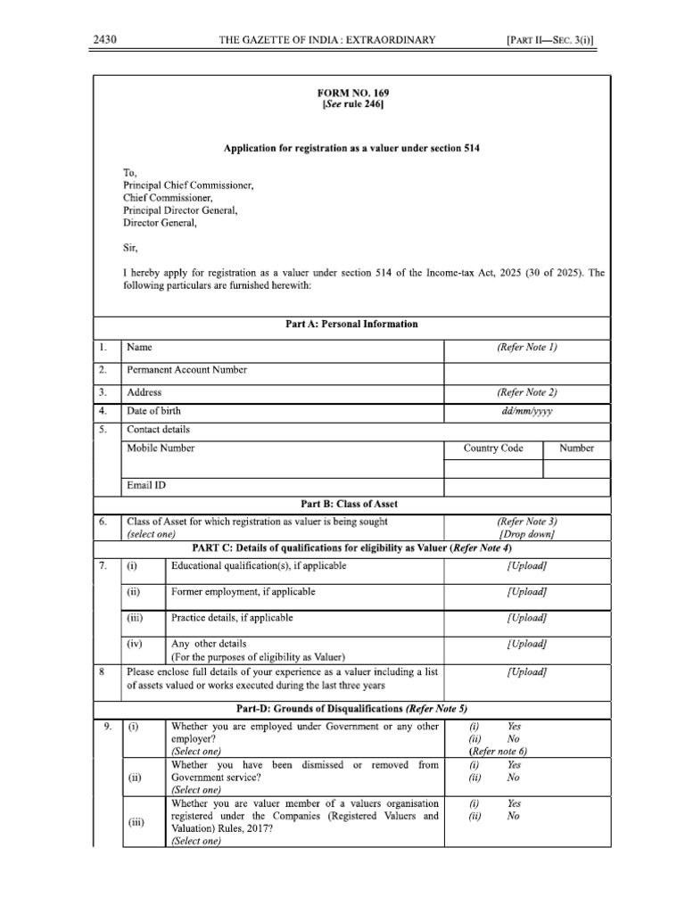 Form 169 For Registration + Report Format | PDF