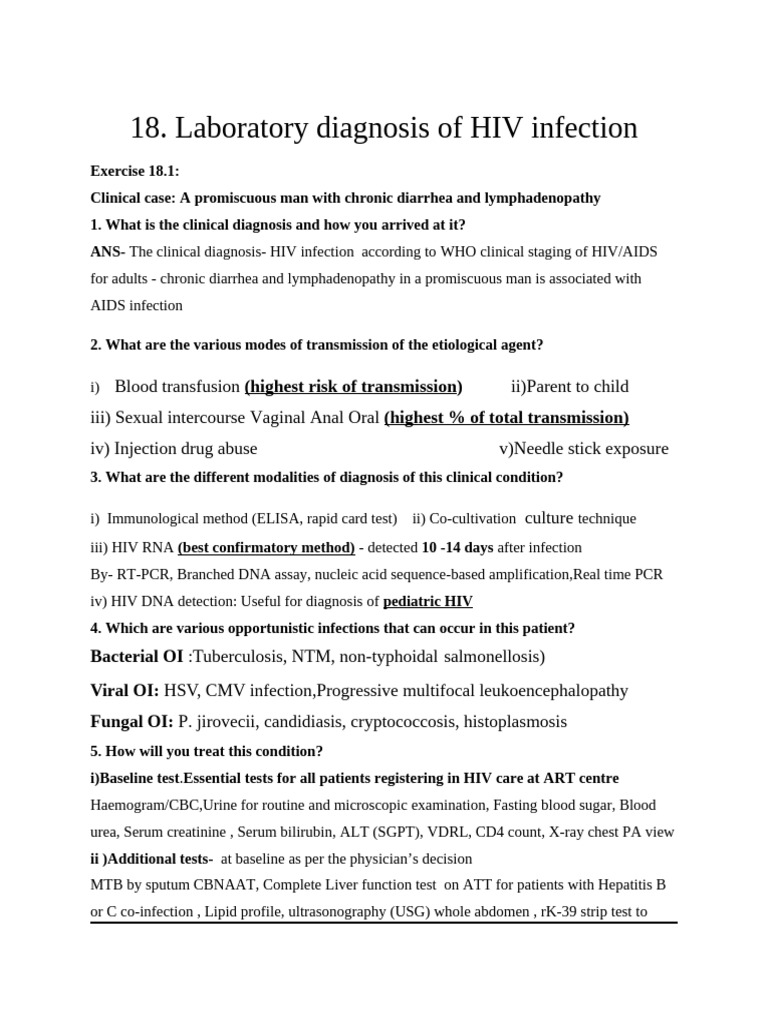 Laboratory Diagnosis of HIV Infection | PDF | Hiv/Aids | Infection