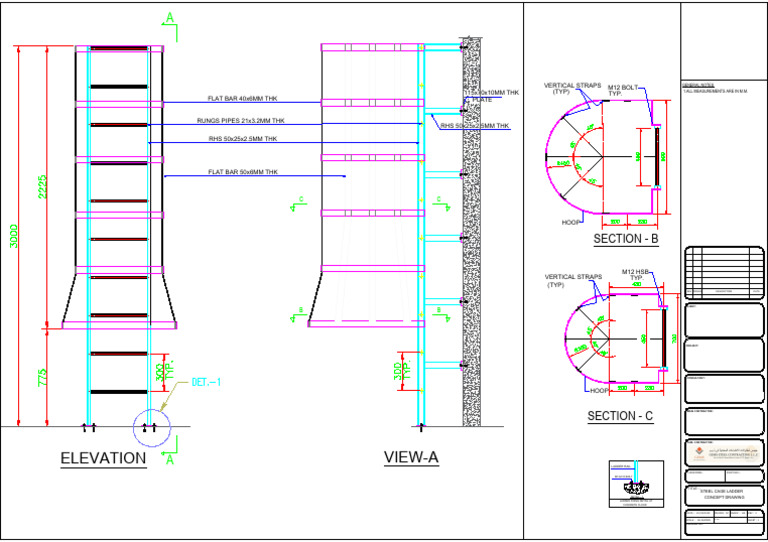 Ladder Concept Drawing | PDF | Civil Engineering