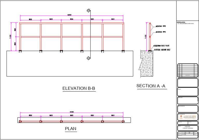 Hand Rail Concept Drawing | PDF