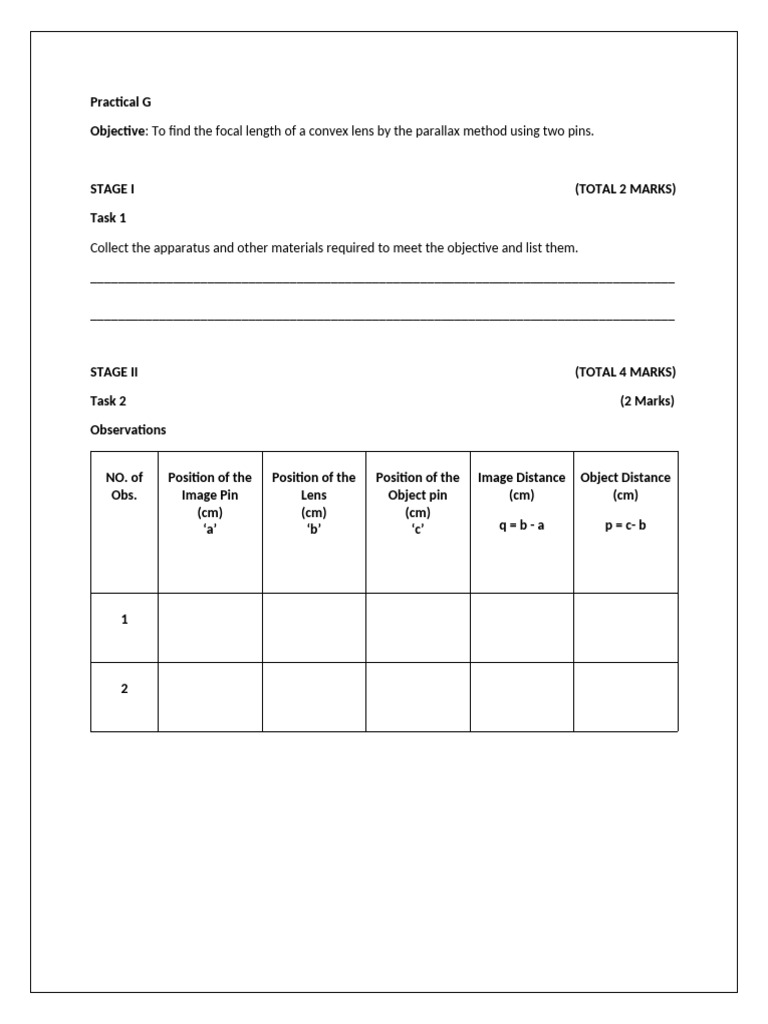 Practical Phy Class X PaperA | PDF