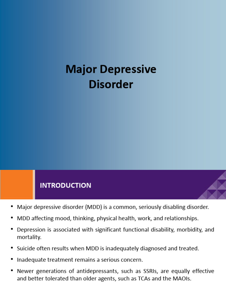 2 - Major Depressive Disorder | PDF | Antidepressant | Major Depressive ...