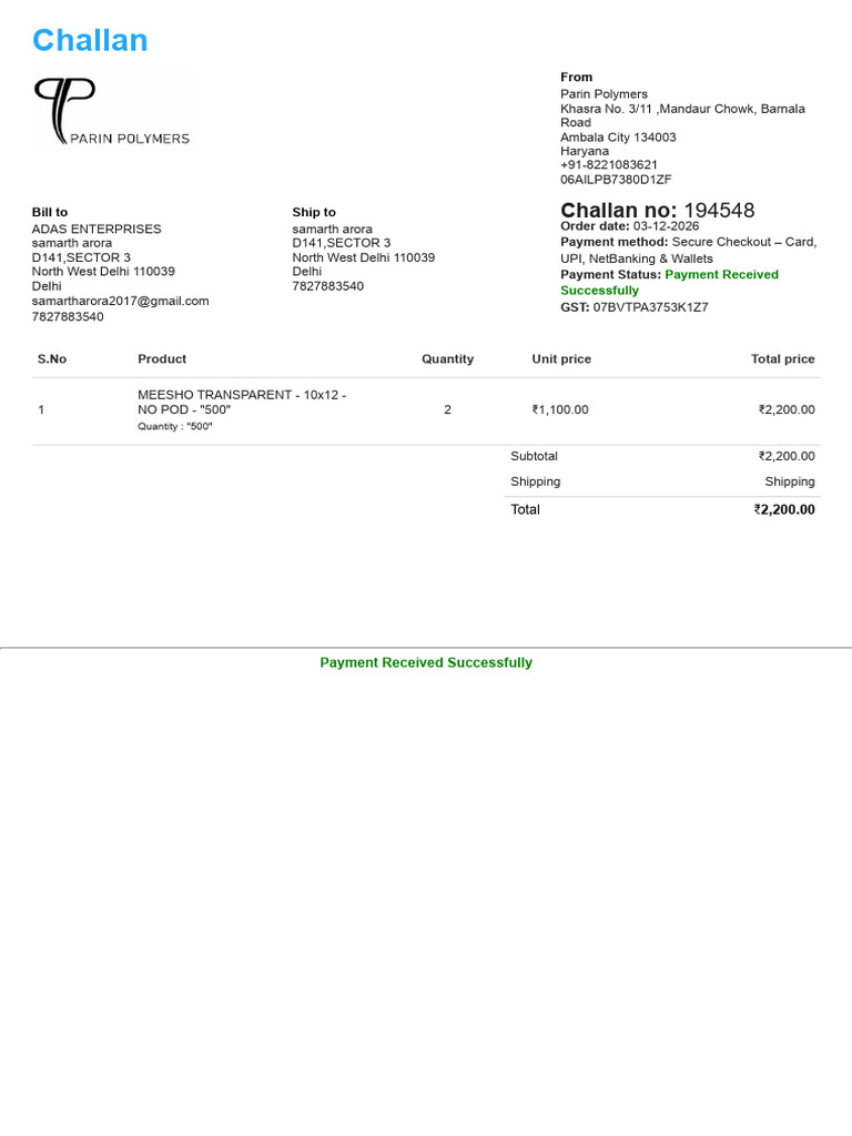Invoice 194548 | PDF