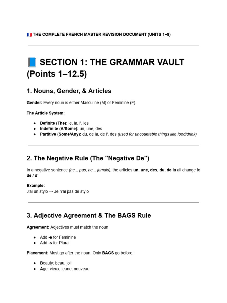 Master French Notes | PDF