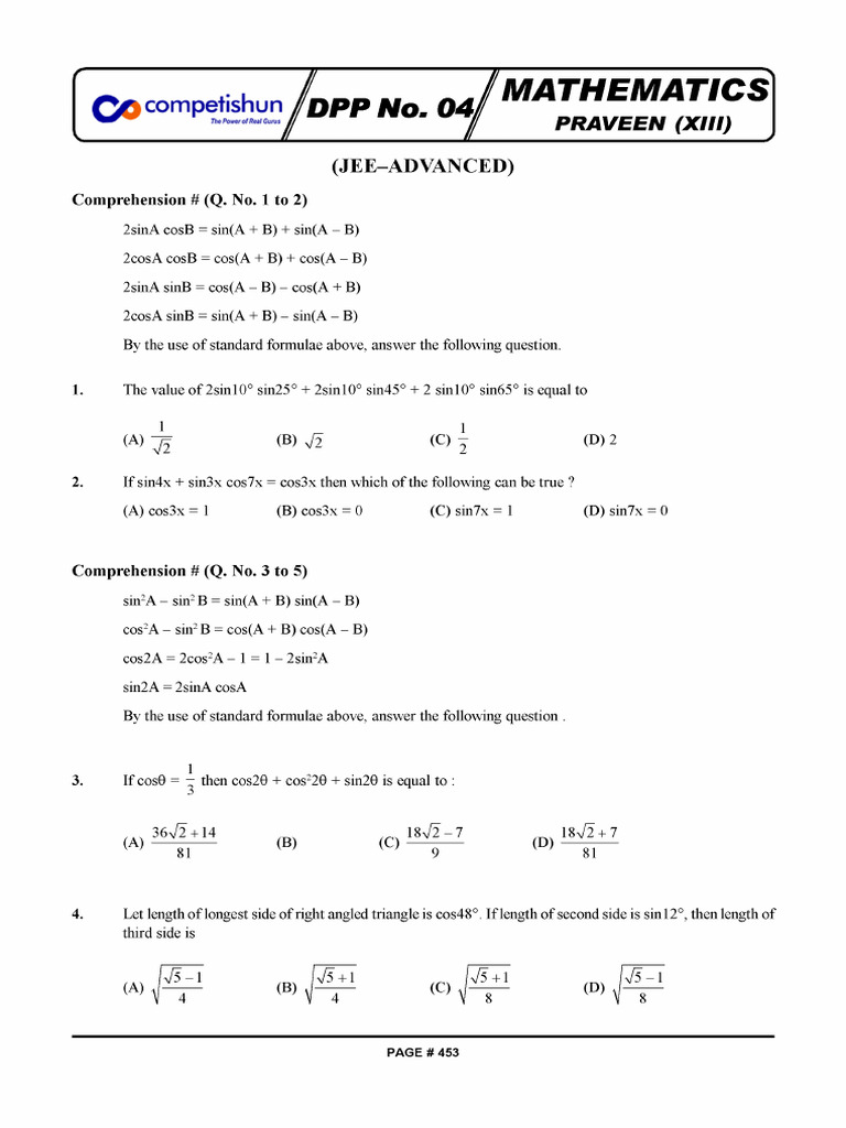 DPP-04 Student | PDF