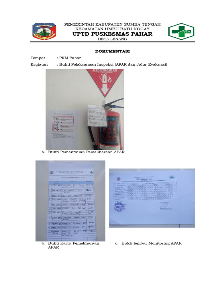 1.4.5-B - Bukti Pemeliharaan Alat Deteksi API (Apar Dan Jalur Evakuasi ...