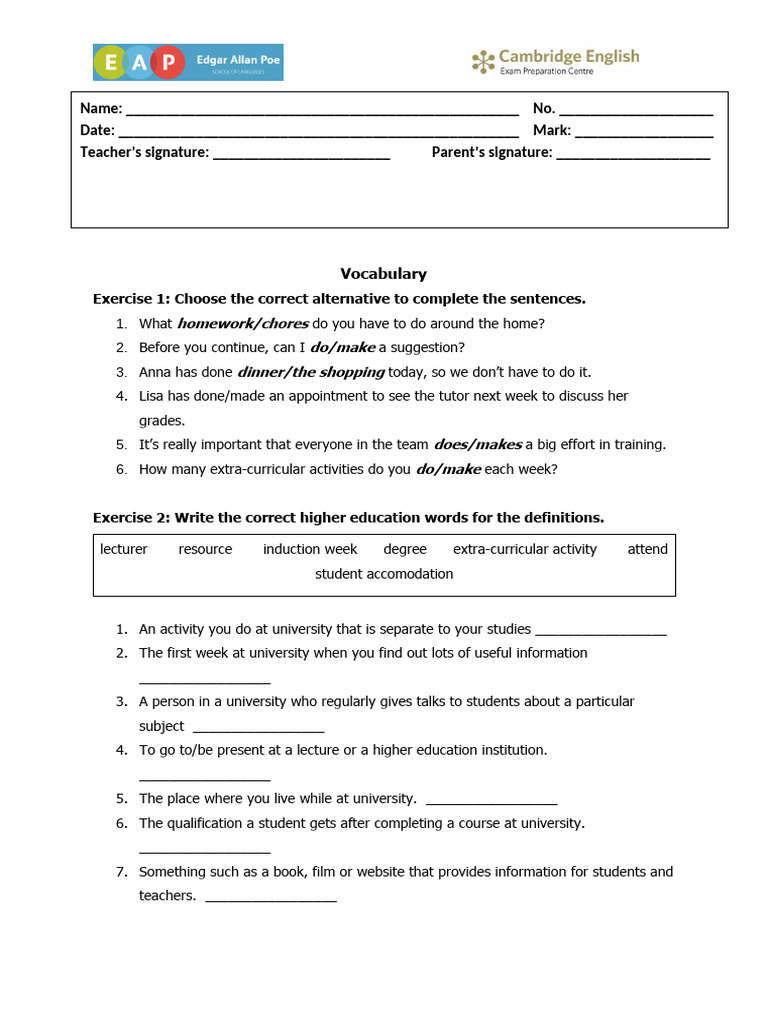 1st Term Test | PDF | Learning