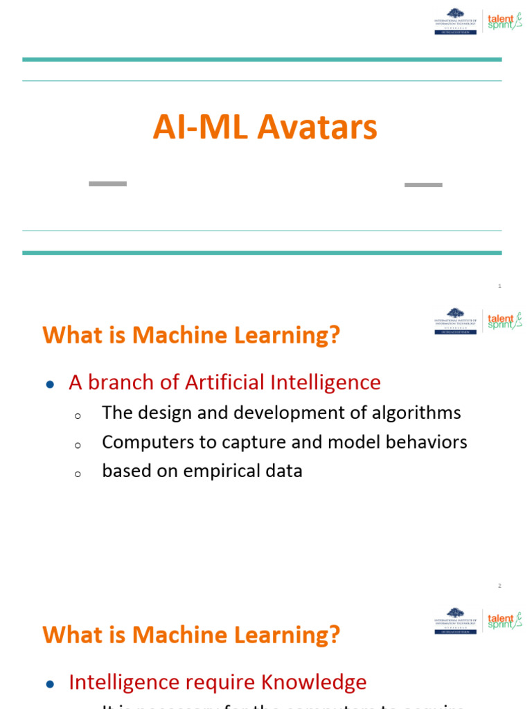 M0 3 AIML Avatars | PDF | Machine Learning | Computing