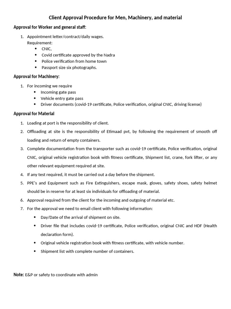 Client Approval Procedure | PDF