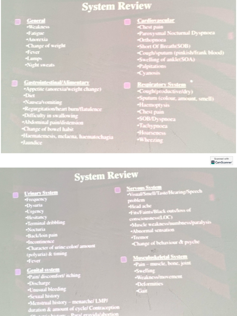 Systemic Review Examination | PDF
