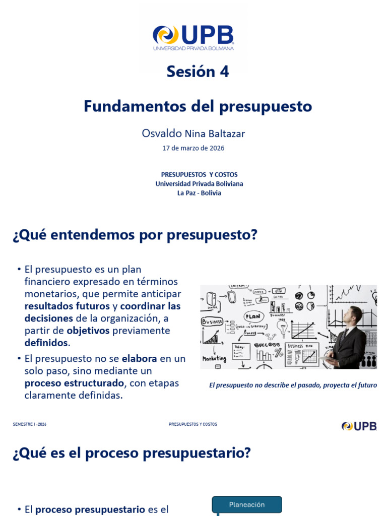 Sesion04 Presupuestos Costos 2026 | PDF | Presupuesto | Economias