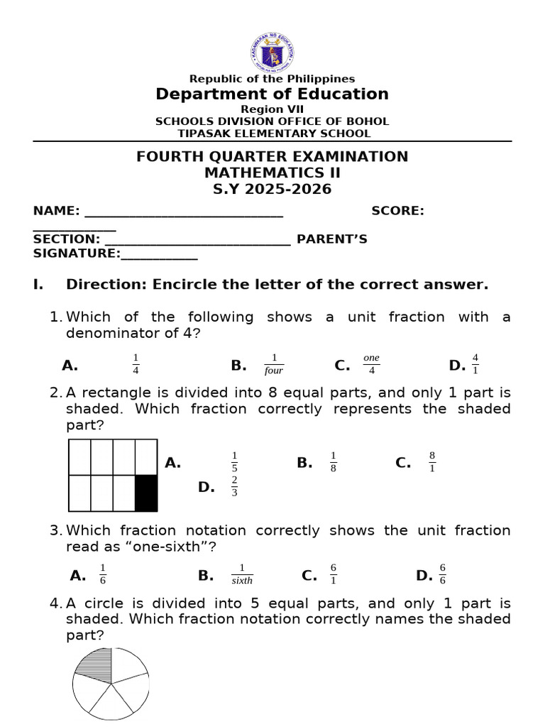G2 Math 4Q TQ | PDF | Shape | Mathematics
