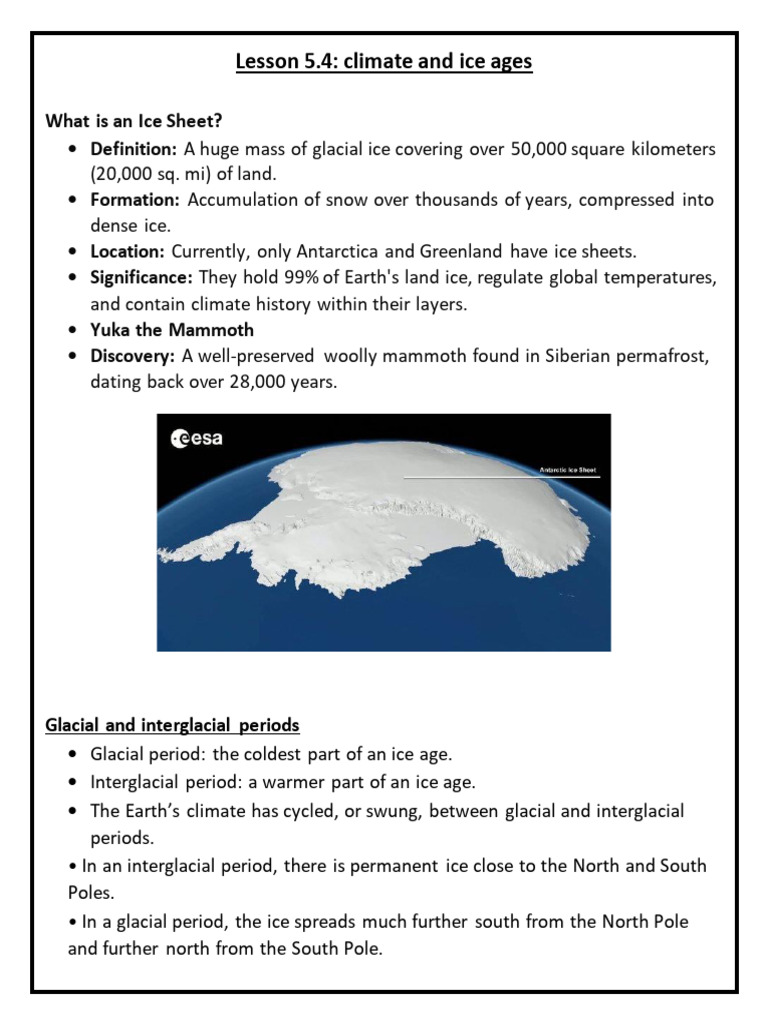 Worksheet 8 - Climate and Ice Ages-1 | PDF