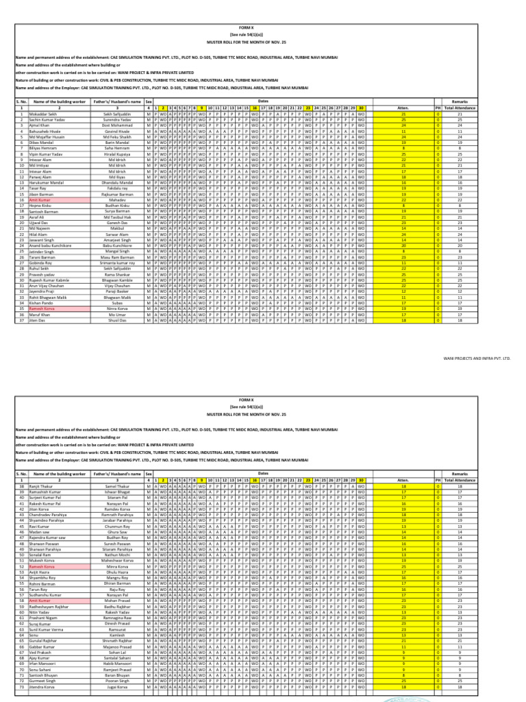 Form X Wpipl Worker Nov. 2025 | PDF