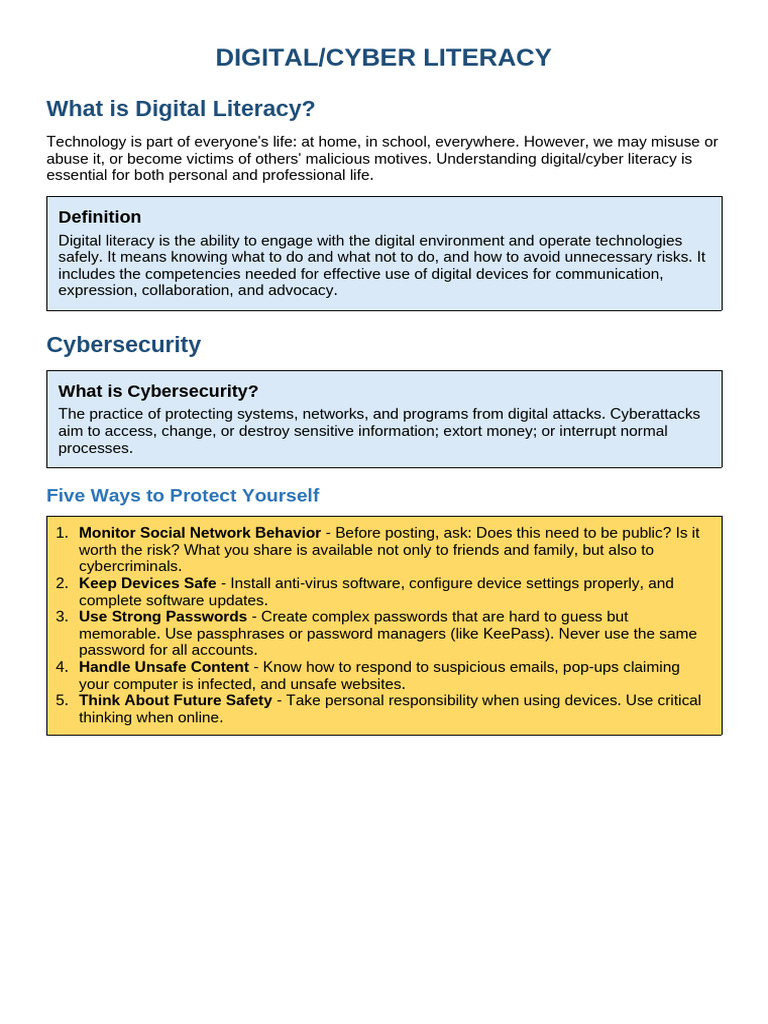 9 Digital Literacy | PDF | Security | Computer Security
