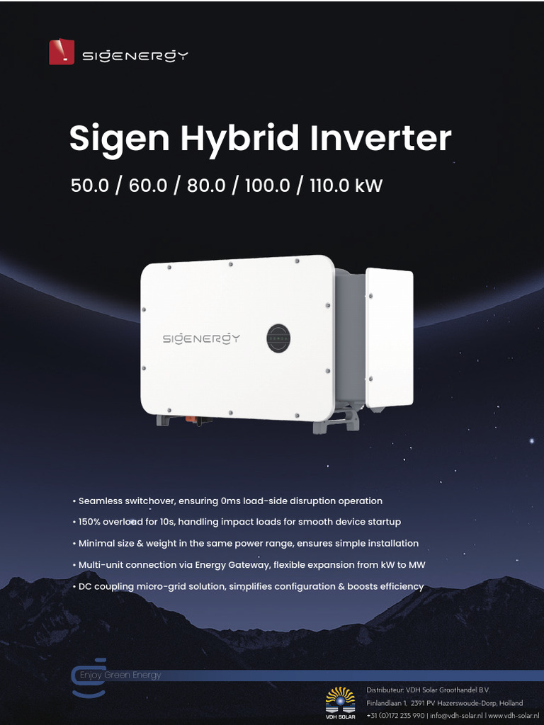 Datasheet Sigenergy Sigen Hybrid HYB Omvormers | PDF | Power Inverter ...