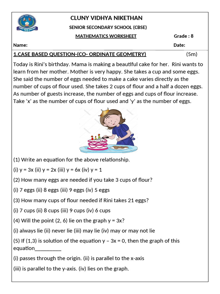 Gr.8 - Maths Worksheet (Aug 13th) | PDF | Mathematics | Mathematical ...