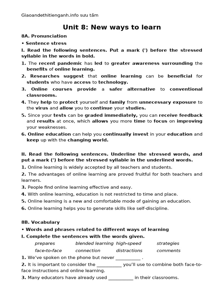 Unit 8 | PDF | Educational Technology | English Language