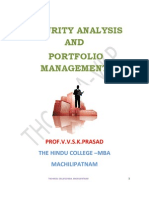 Security Analysis AND Portfolio Management: The Hindu College - Mba Machilipatnam