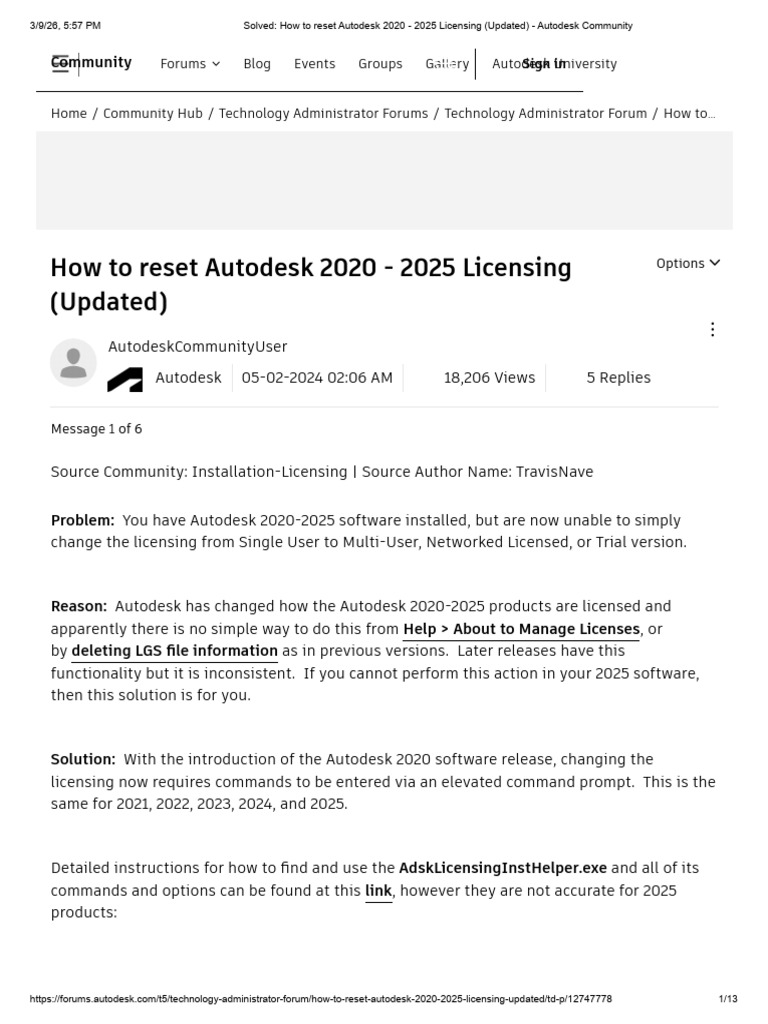 Solved - How To Reset Autodesk 2020 - 2025 Licensing (Updated ...