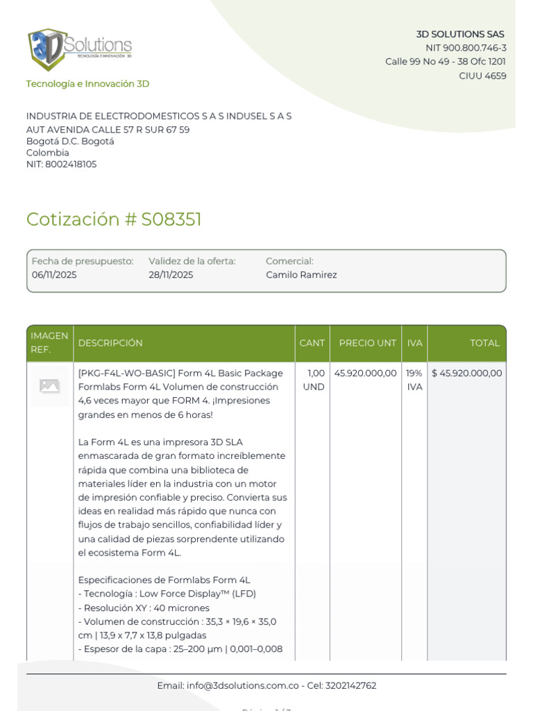 Cotización - S08351 | PDF | Hardware de la computadora | Informática