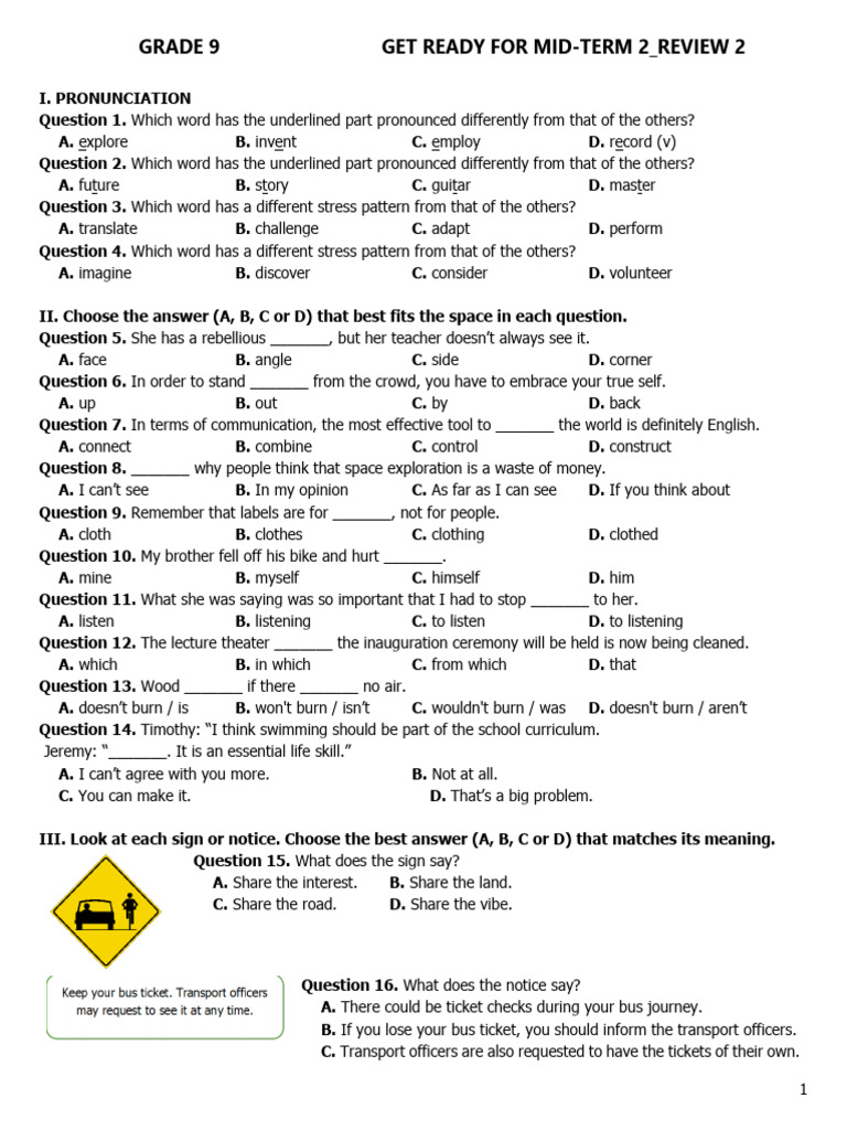 6 Grade 9 - Mid-Term 2 - Review 2 | PDF | Turtle | Sea Turtle