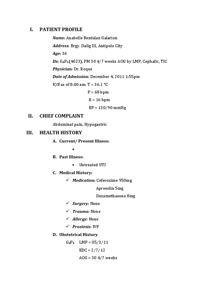 Patient Profile | PDF | Wellness