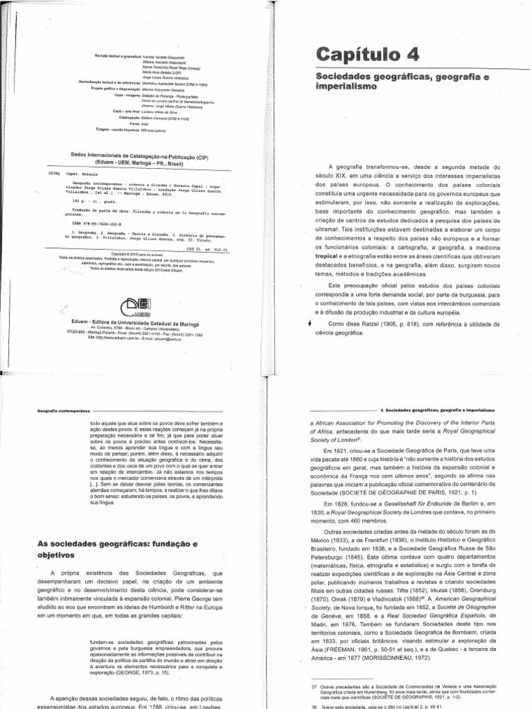 CAPEL, Horácio. - Sociedades Geográficas, Geografia e Imperialismo ...