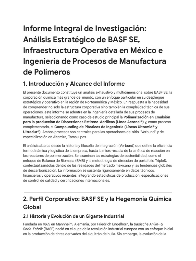 BASF - Manufactura y Procesos Productivos | PDF