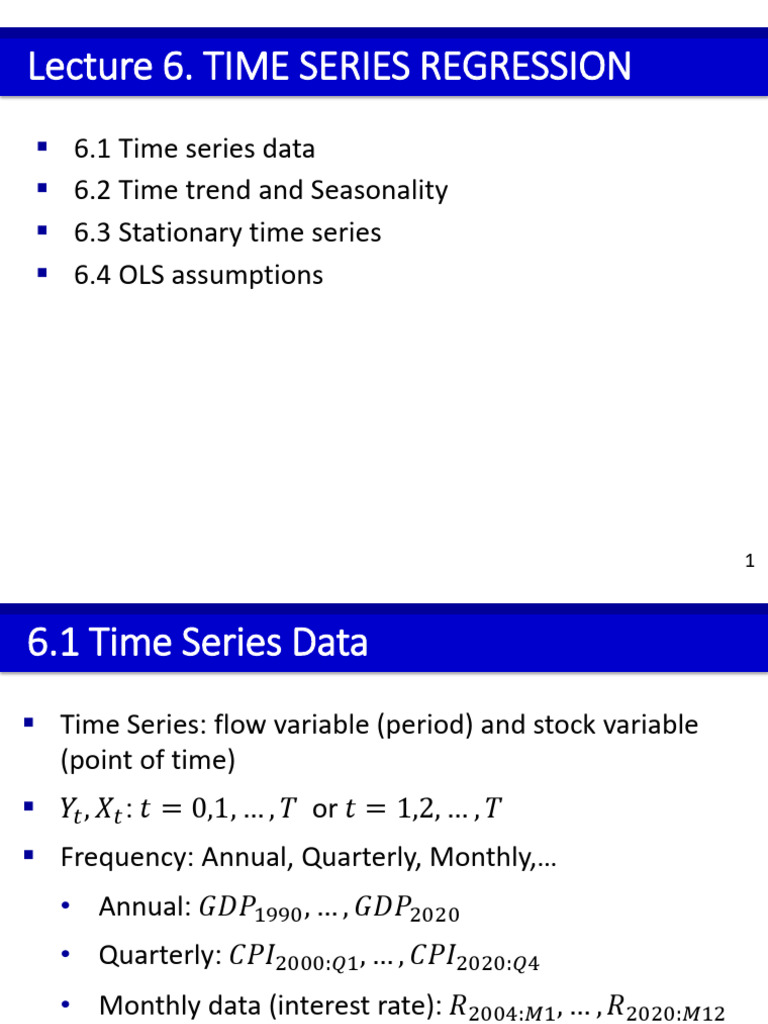 Lecture 6 | PDF | Ordinary Least Squares | Data Analysis