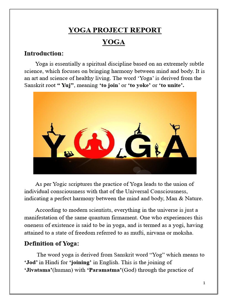Yoga Project Report | PDF | Yoga | Asana