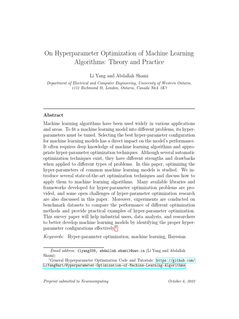 Hyper Parameter Tunning | PDF | Mathematical Optimization | Machine ...