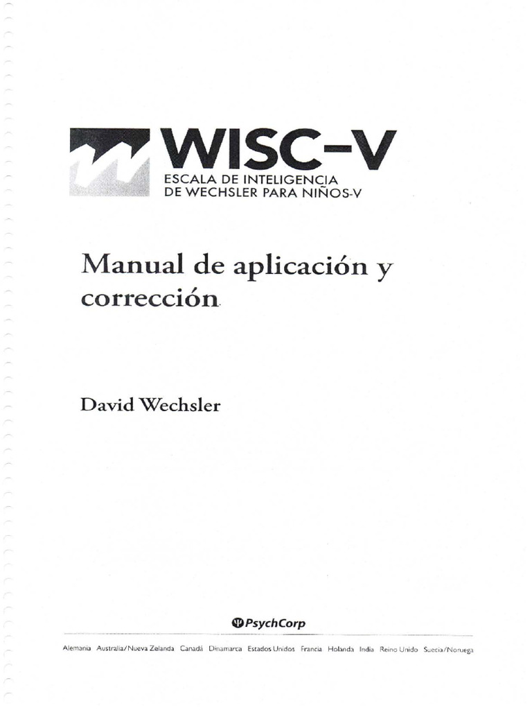 5820 - Evaluación Psicoeducativa - D01, D02, D03 - Manual Wisc V | PDF