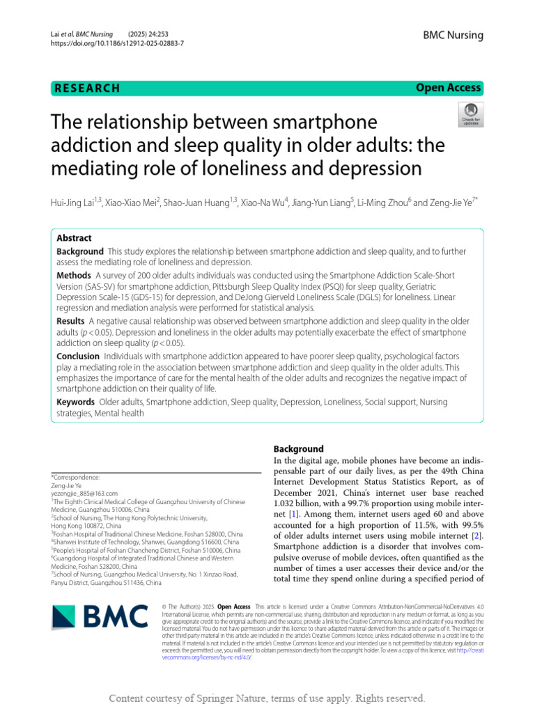The Relationship Between Smartphone Addiction and | PDF | Statistics ...