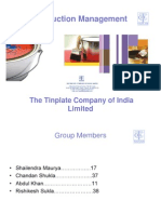 Production Management: The Tinplate Company of India Limited