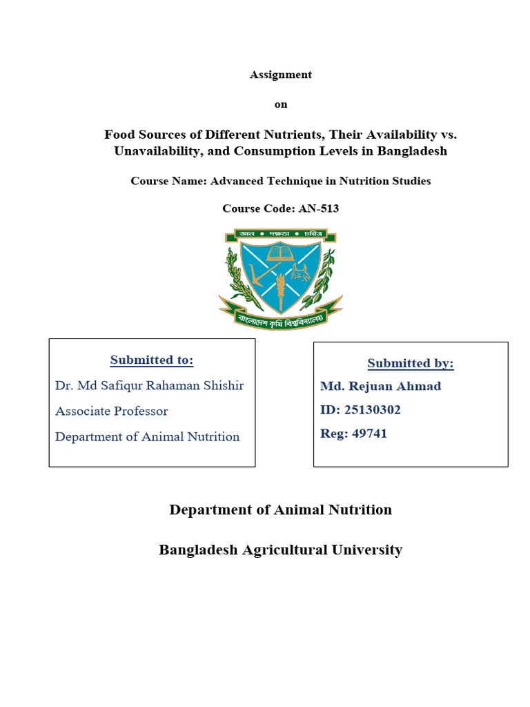 Food Source Assignment | PDF | Malnutrition | Food Security
