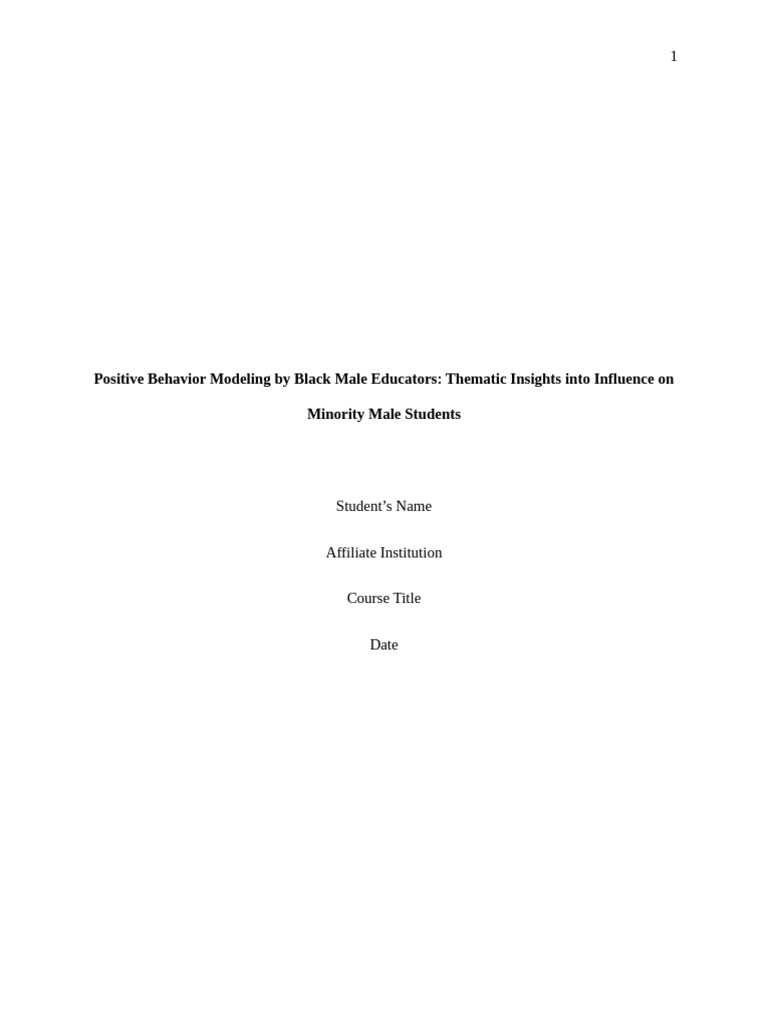 Positive Behavior Modeling Updated | PDF | Teachers | Mentorship