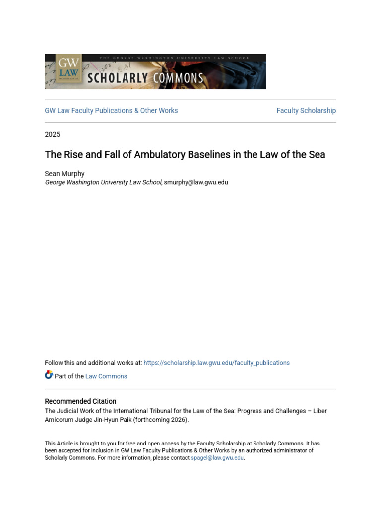 The Rise and Fall of Ambulatory Baselines in The Law of The Sea | PDF ...