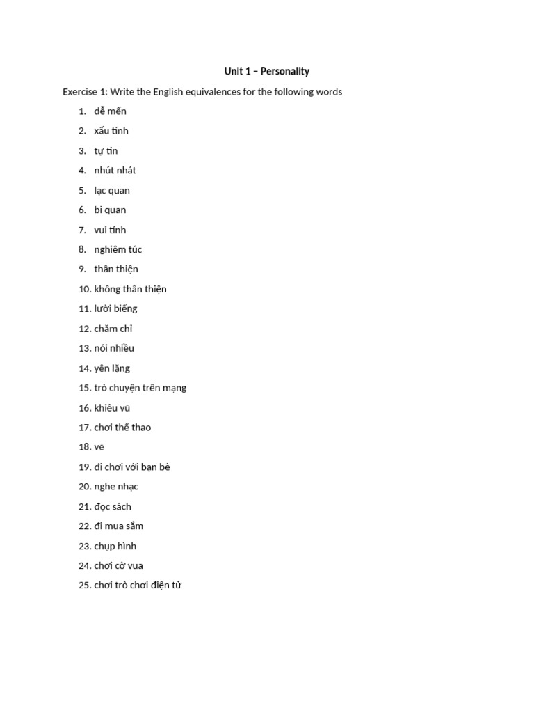 Review - Unit 1 | PDF | Extraversion And Introversion