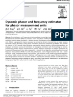 Dynamic Phasor and Frequency Estimator