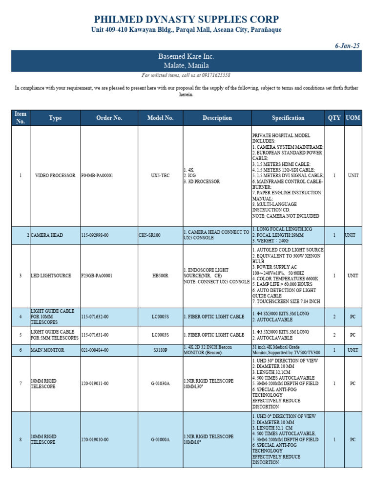 Bki - Ux5 Laparoscopy System | PDF
