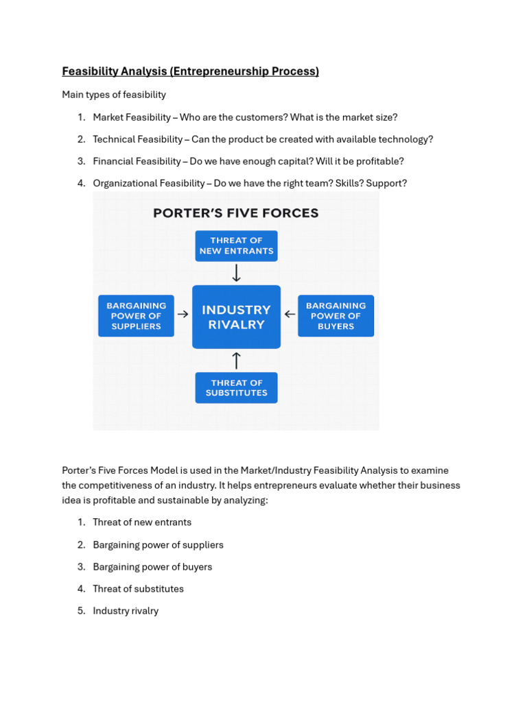 Feasibility Analysis (Porters 5 Forces Model) | PDF | Business ...