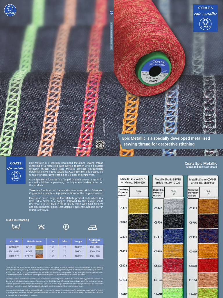 Epic Metallic Shade Card | PDF | Yarn | Materials