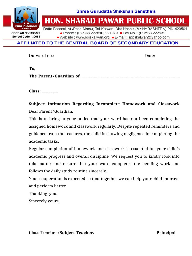 Incomplete Homework Complaints | PDF